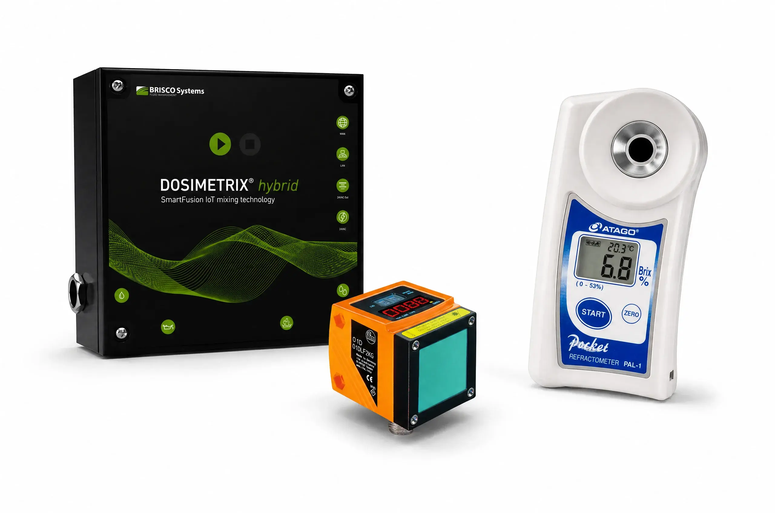 DOSIMETRIX® hybrid mit Atago PAL1 Refraktometer und IFM O1D300